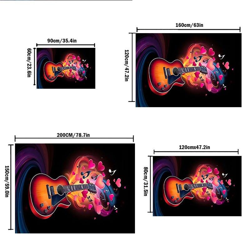 Love Music Guitar Art Print PosterOffice Mat Home Decor Office Desk Chair Carpet for Office Ph138