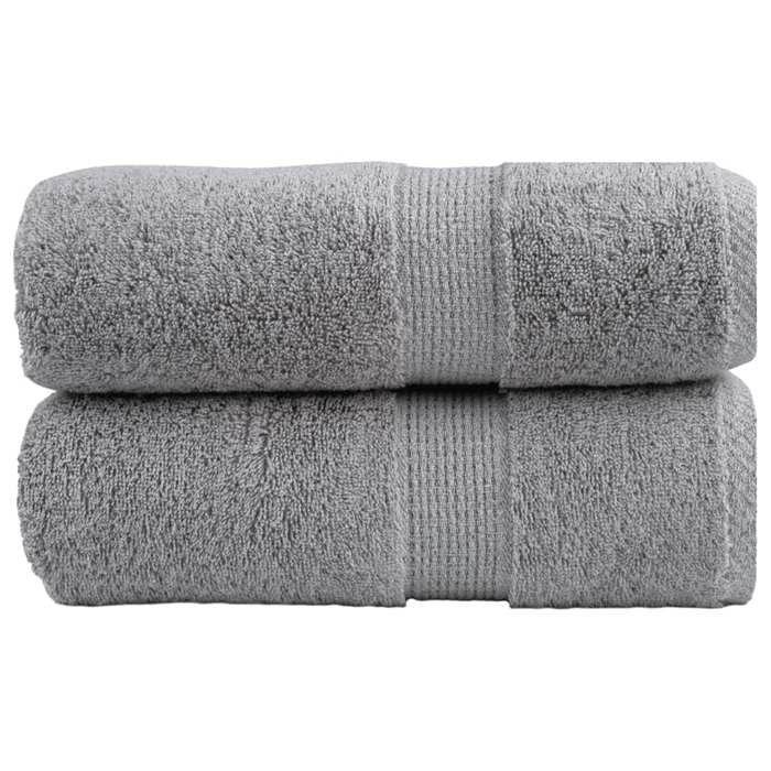 VidaXL Premium Guest Towels 2 Pcs, Bath Sheets, Hand Towels, Face Towel Bathroom, Grey 137302