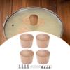 4Pcs Pot Lid Knob Wood Grain Cookware Covers Hand Grip Replacement Universal Pot Lid Handle for Slow Cookers Oil Pots Frying Pan