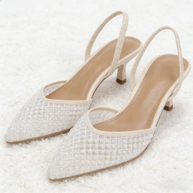 Mesh High Heels Women Sexy Pointed