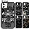 Krajews Samurai Japanischer Krieger Maske Helm Handyhülle Für iPhone 17 Air 16 15 14 plus 11 12 13 pro max Hülle Fundas