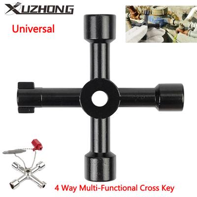 4 Directions Cross Key Multi-Functional Electric Control Cabinet Triangle Wrench Key Universal For Gas Train Bleed Radiator