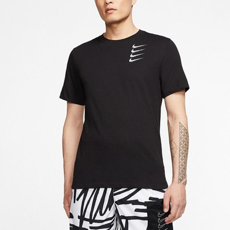 Nike Round Neck Training Short Sleeve 'Multi Swoosh Black White' Men's CT6465-010