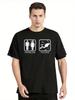 Men's & Women's Oversized Cotton T-Shirt - Funny Diving Problem Solved Graphic Tee with Male/Female Symbols & Diver Design