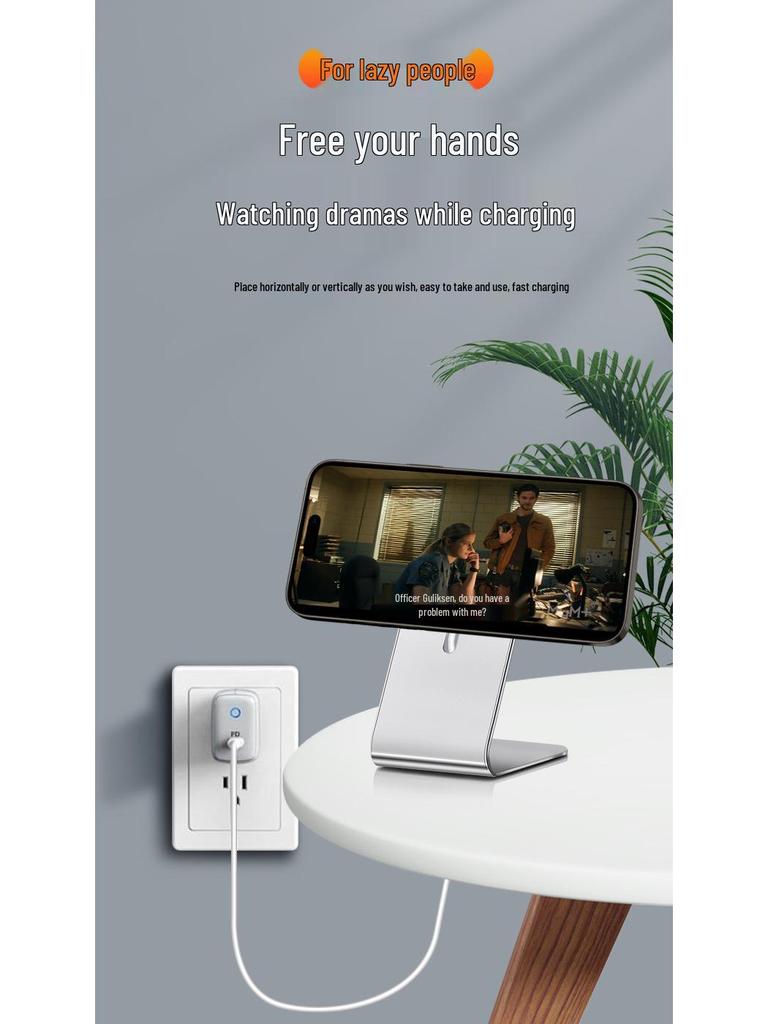2-in-1 MagSafe-Compatible Magnetic Phone Stand with Metal Base