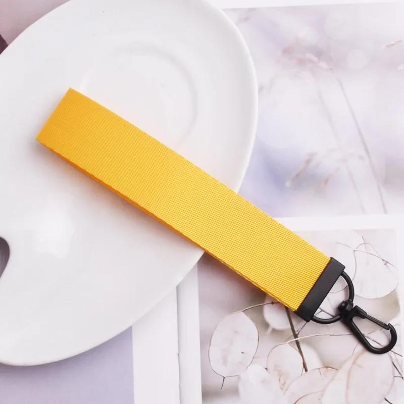 Nylon Strip Solid Color Ribbon Keychain Sturdy Schoolbag Pendant Jewelry Accessories Gift