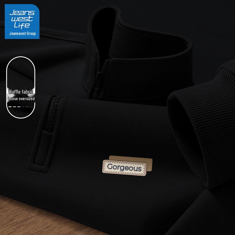 

JEANSWEST LIFE Men s American Style Half-Zip Hoodie 2XL