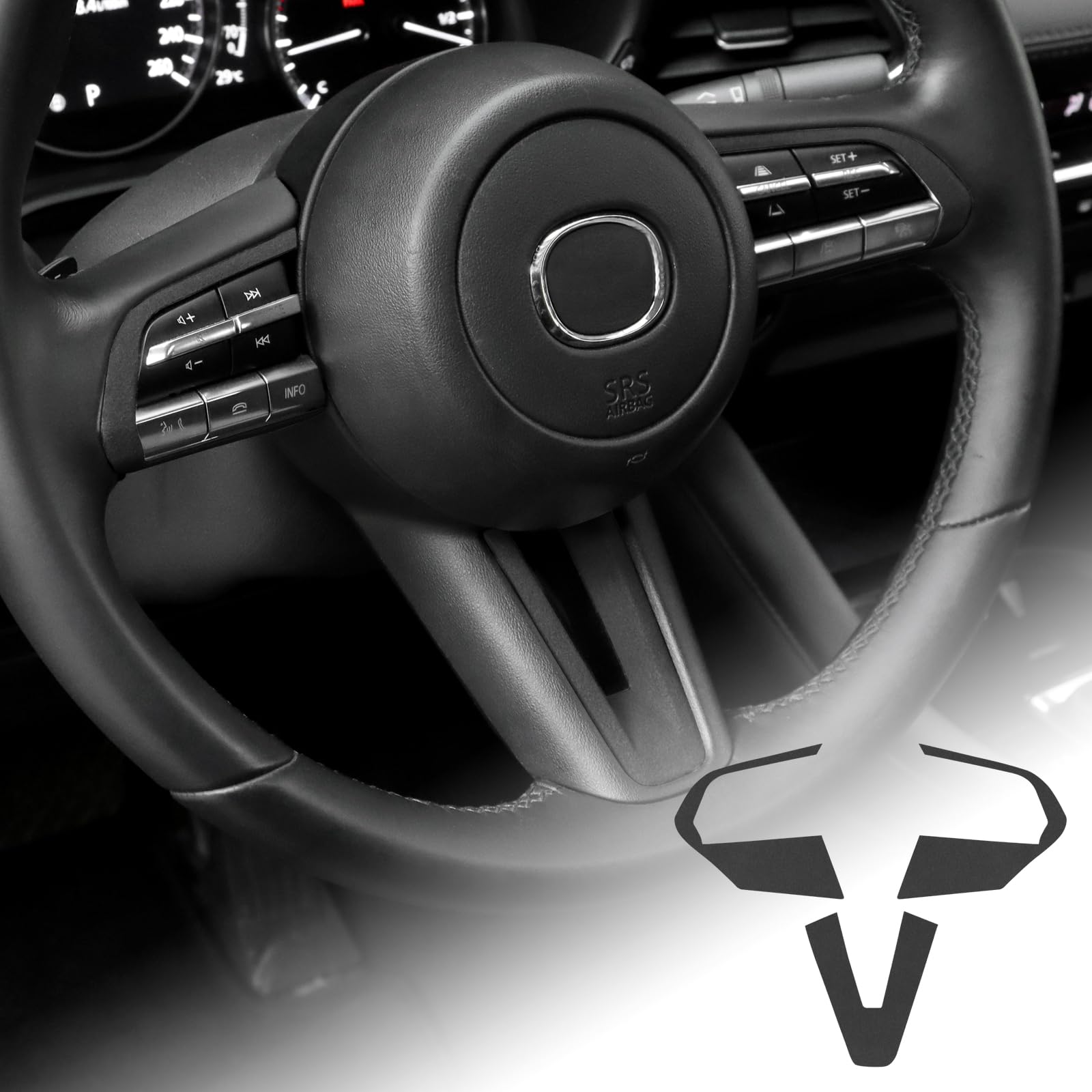 

FDAIUN Car Steering Wheel Decoration Sticker For Mazda 3 BP Series Mazda CX30 Mazda car steering wheel