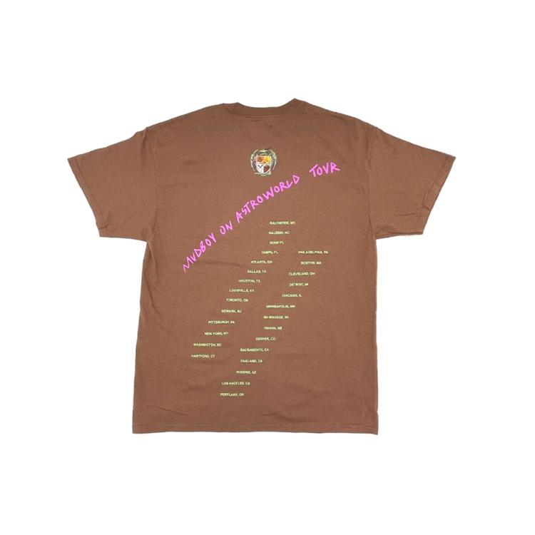 Travis Scott T Shirts Unisex Brown Crew Neck Moderate Heavyweight TC-351