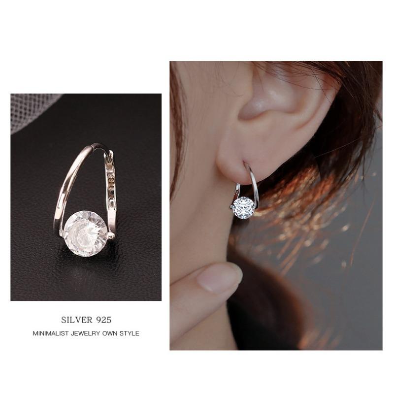 925 Sterling Silver Zircon Earrings for Women, Fashionable and Exquisite Trendy Earrings, Earrings, Light Luxury Korean Style Earrings