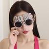 Shiny 2026 Happy New Year Glasses Sweet New Year Decorative Sunglasses Photo Prop