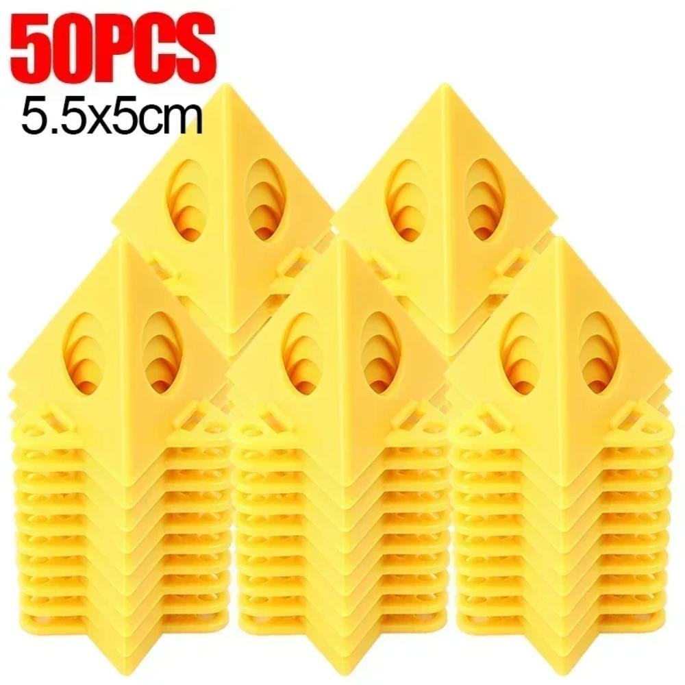 60 Stück Pyramide Dreieck Sprühpulverbeschichtung Holzplanke Stützhalterung Füße Kunststoff Konisch Schreiner Farbhaken