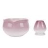Matcha Bowl and Whisk Holder Ceramic Matcha Mixing Bowl with Spout for Traditional Japanese Tea Ceremony Gradient Purple