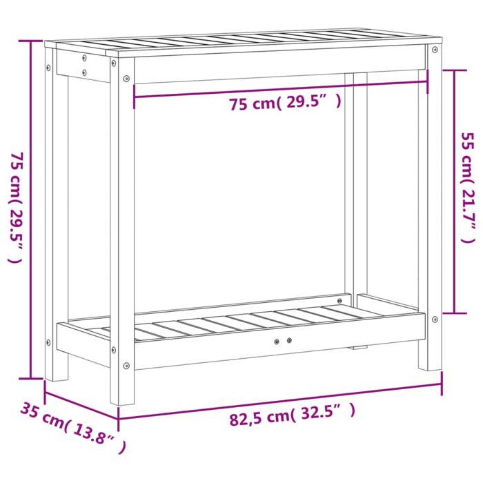 VidaXL Potting Table with Shelf, Planting Table with Storage, Potting Bench, Plant Table, Brown Wax 844629