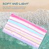 Serviette de Plage Surdimensionnée à Pois Rayés Pastel Protection Solaire et Coupe-Vent Convient pour Piscine Camping Couverture de Voyage