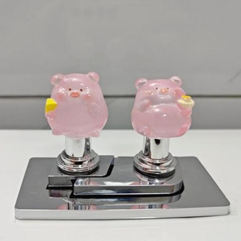 Cute Luminous Pig Toilet Presser Water Tank Buttons Protector Multi-Useful Furniture Handle Home Bathroom Accessories