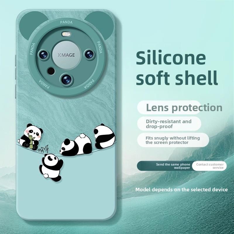 Huawei Mate80 Pro Phone Case 70 Cute Panda Mate60 Silicone 50 Soft Case 40 with Stand 30 Protection