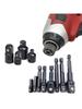 8pcs 1/4" 3/8"1/2" Extension Socket Adapter and 4pcs Impact Socket Adapter Set for Convenient Tool Conversion Reducers