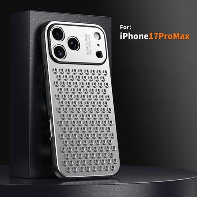 Aluminum Alloy Phone Case For iPhone 17 16 Pro Max 15 14 13 Metal Breathable Back Cover