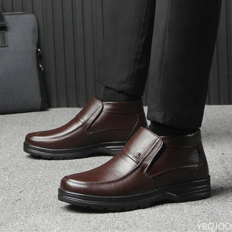 Men's boots men's super warm ankle boots winter simple comfortable wear-resistant waterproof casual shoes
