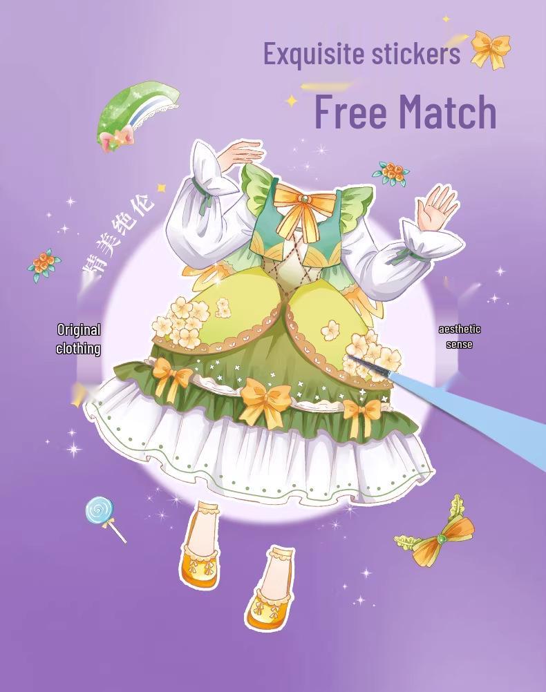Princess Dress-Up Sticker Book for Girls Ages 2-6 - Fun Dress and Paint Attention Game