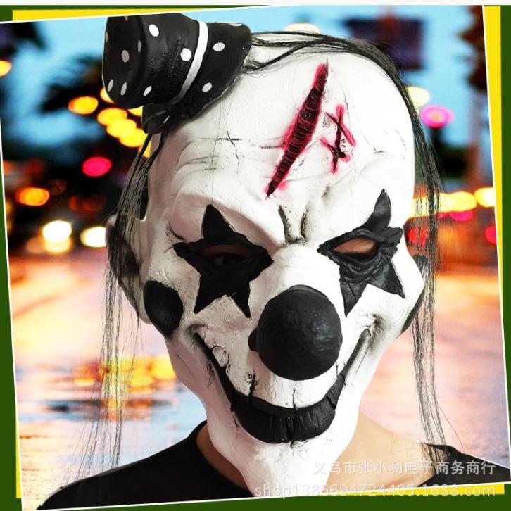 Halloween Party Mask Cosplay Horror Scary Pig Head Hair Evil Butcher Latex Mask