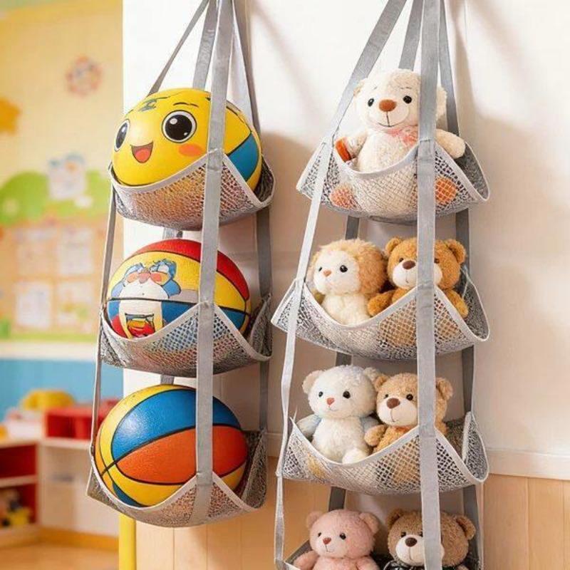 Mesh Multi-layer Basketball Storage Hanging Bag, Wall-mounted Football and Volleyball Storage Rack, Wall-mounted Organizing Storage Hanging Bag