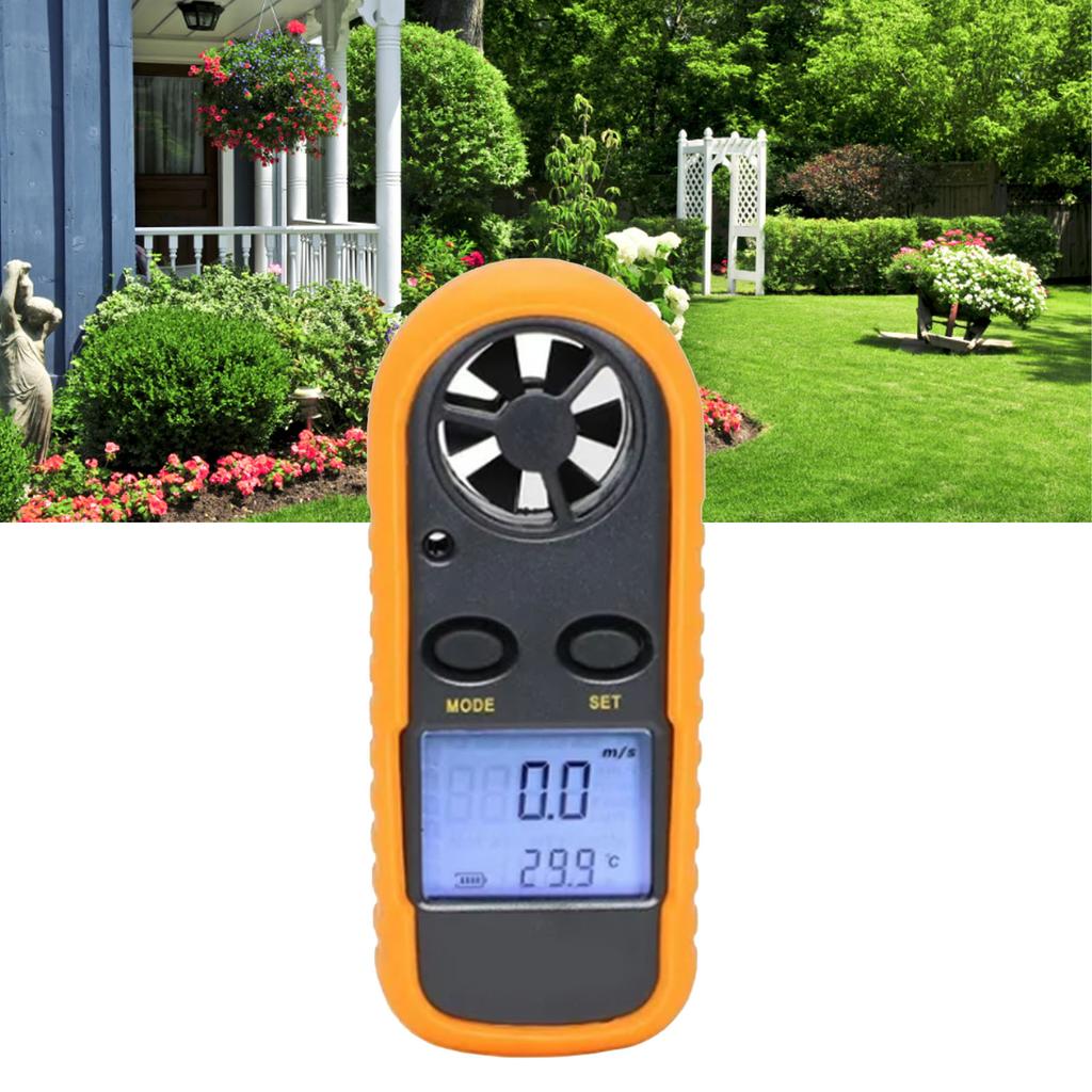 Pocket Digital Anemometer LCD Display Wind Speed Temperature Test Meter with Button Battery