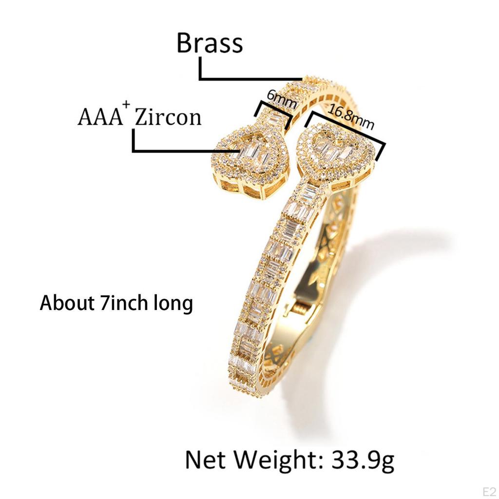 Trendy Bracelet Zircon Trimming Decorative Wrist Bangle for Birthday Lovers