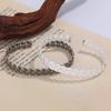 PANJBJ 925 Sterling Silver Weave Bangle for Women Hollow Out Retro Punk Ins Fashion Trend Jewelry Gift Dropshipping