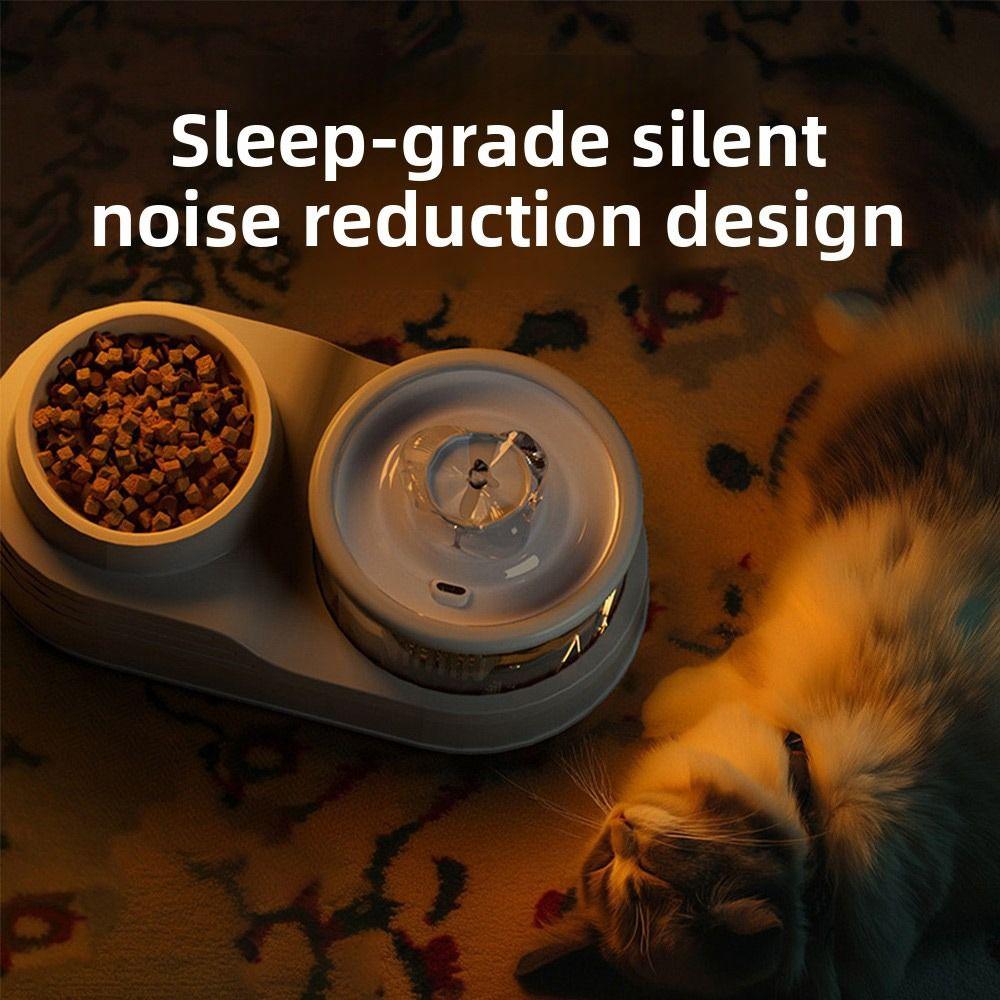 Large Capacity Cat Feeder and Water Dispenser Recirculate Filtering Cat Drinker  for Pet