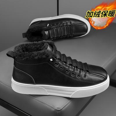 Hiver nouvelles chaussures pour hommes polaire épaissie montantes chaussures de sport chaussures décontractées mode chaussures en coton chaudes pour hommes