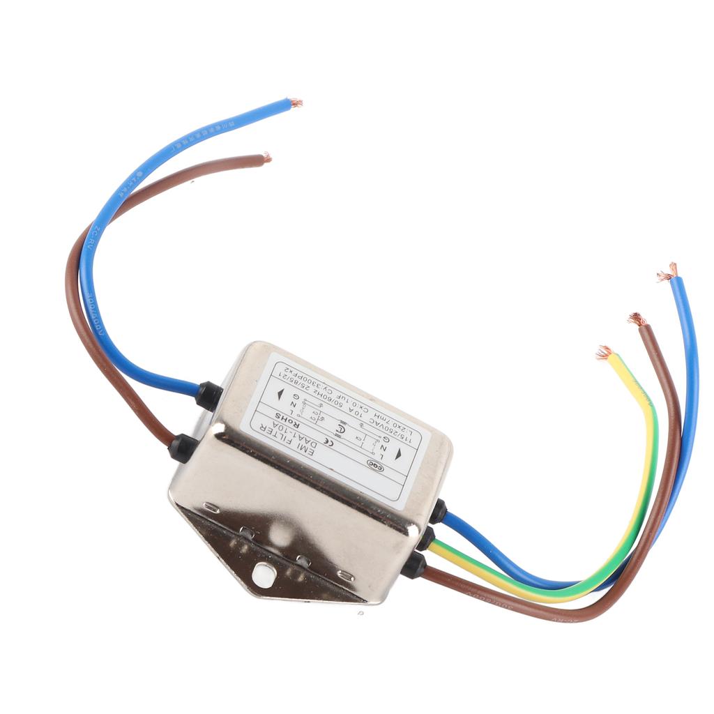 Güç Hattı EMI Filtresi Evrensel Tek Fazlı Güç Kablosu Filtresi Endüstriyel için Gürültü Bastırıcı