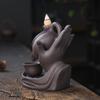 1pc,Buddha Hand Purple Clay Teapot Backflow Incense Burner Ceramic Censer Home Office Tea House Decor (Without Incense)