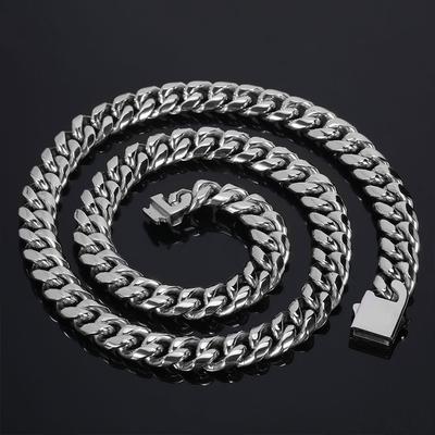 Silver High Polish Stainless Steel Link Chain for Men Necklaces Jewelry