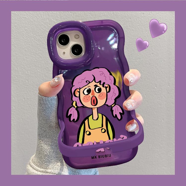 

For Apple Mobile Phone Protective Case Invisible Bracket Magnetic Suction Girls Mobile Phone Case Silicone Cartoon Personality Super Cute For iPhone 16PROMAX