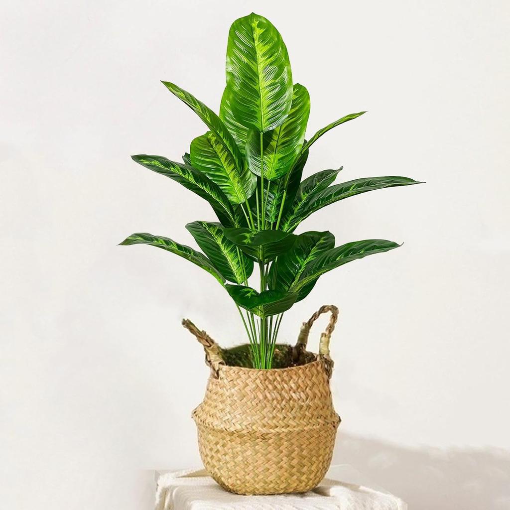 Artificial Plant in Pots Fake Plants Indoor Outdoor, Faux Potted Tree Tropical Palm Floor Plants for Home Office Living Room Bedroom Decor