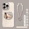 Cat mirror bracelet is suitable for Apple 16promax mobile phone case, advanced sense, light luxury three-dimensional girls