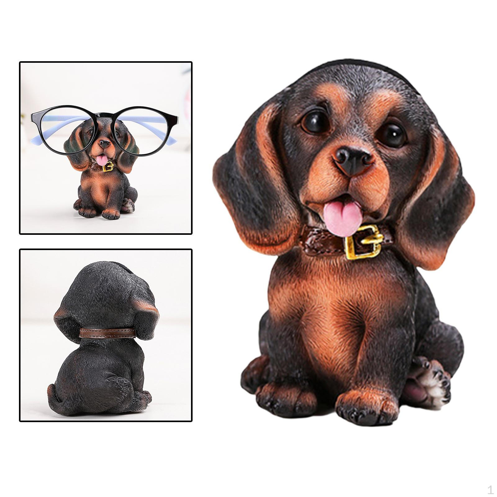 

Eyeglasses Holder Stand Animal Figurine Resin Decoration Brown Black