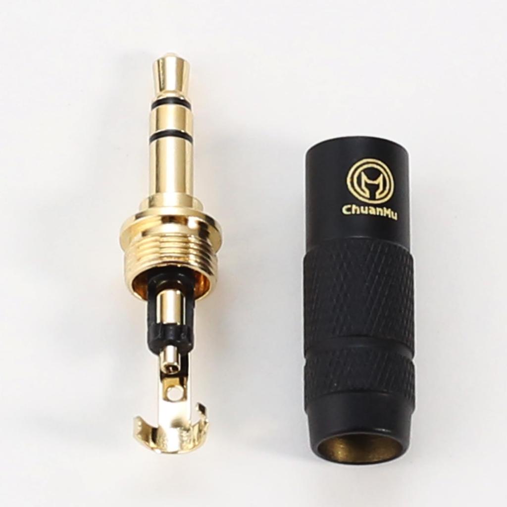 [Kawaki] DIY Audio Plug 3.5mm 3-pole Stereo Gold-plated Terminals Metal Shell Cable Making AUXHeadphone Compatible [P188] 8 Pieces