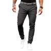 Herren Einfarbige Slim Fit Freizeithosen, 100% Baumwolle Reißverschlusstaschen, Ganzjahres Kordelzug Taille Verjüngte Jogginghosen für den grenzüberschreitenden Handel