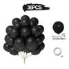36pcs 12inch Balloon Bundle Set Gold Silver Metal Baloon Black Confetti Ballons Wedding Birthday Party Decorations Baby Shower