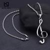 The Treble Clef G Musical Stainless Steel Pendant Necklace For Men Women Charm Chain Couple Jewelry