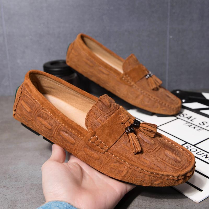 Marke Herren Quasten Mokassins zum Autofahren Bequeme Slipper Loafer Schuhe Herren Freizeitschuhe Leder Allround Loafer Büroschuhe Mann