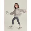Spring Korean Style Girls' Coat With Tulle Hem, Cute Bubble Top Outerwear For Kids