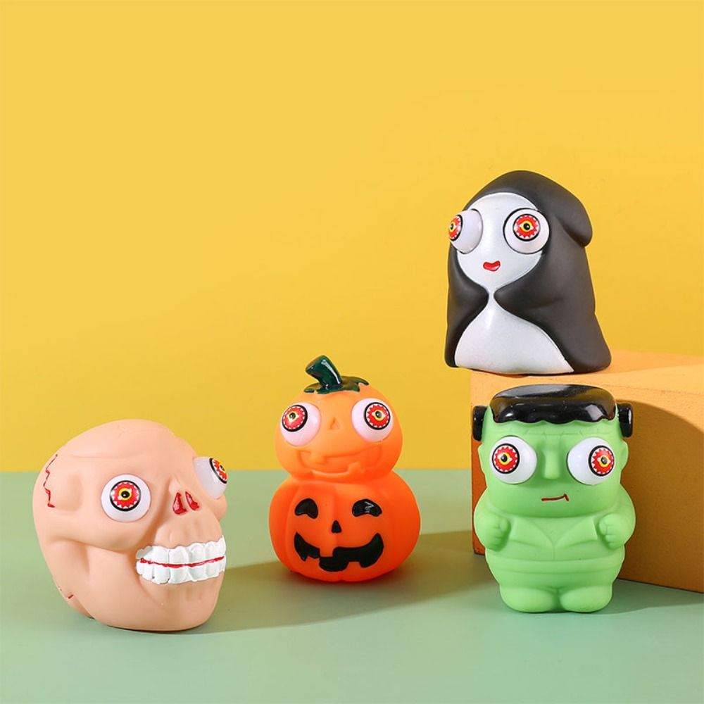 Sensory Toys Halloween Eye-popping Toy Slow Rebound Pumpkin Ghost Head Squeeze toy   Adult Gifts