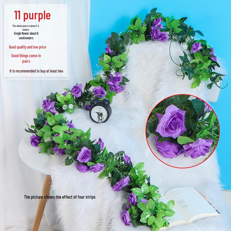 Artificial Rose Vine Hanging Basket and Arch Decoration