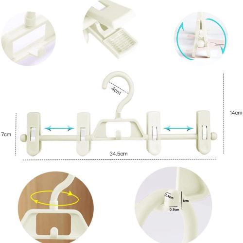 Artifi 20-Piece Non-Slip Hanger Set for Pants and Skirts, Space-Saving, Strong Clips, Long-Lasting, 360-Degree Rotation, for Slacks, Laundry, and Clot