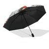1pc Christmas Wreath with Santa Claus - Automatic Folding Umbrella, Portable 3-Fold Design, 8-Bone Iron Frame Outdoor Umbrella, Festive Gift for Fans,