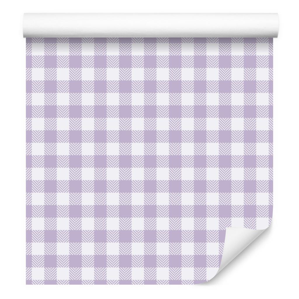 Wallpaper Fabric Pattern White, Light Gray and Lavender 50x1000